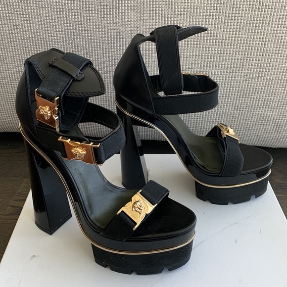 Versace Gold Medusa Head Platform Sandal 38 - Picture 4 of 8